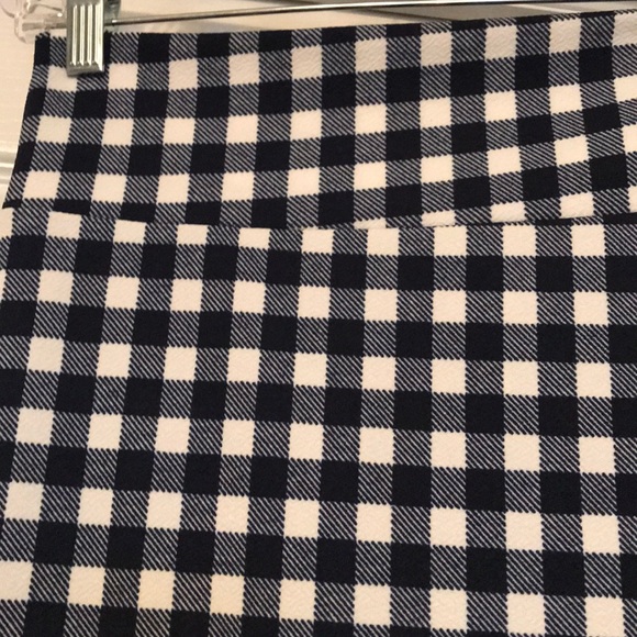 Navy & white gingham ruffle midi skirt size XS - Picture 2 of 5